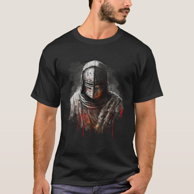 Christians Templar Knights Catholic T Shirt (Framsida)