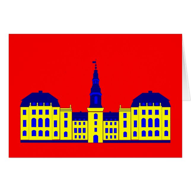 Christiansborg - gult hälsningskort (Framsidan Horizontal)