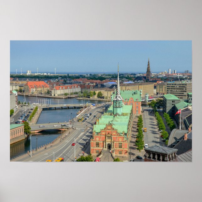 Christiansborgs slott torn Utsikt över börsen Poster (Framsidan)
