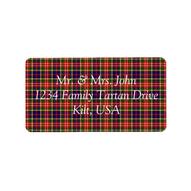 Christie Tartan Label Adressetikett (Framsidan)