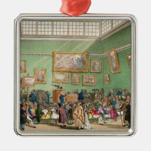 Christies auktionrum, aquatinted av J. Bluck Julgransprydnad Metall