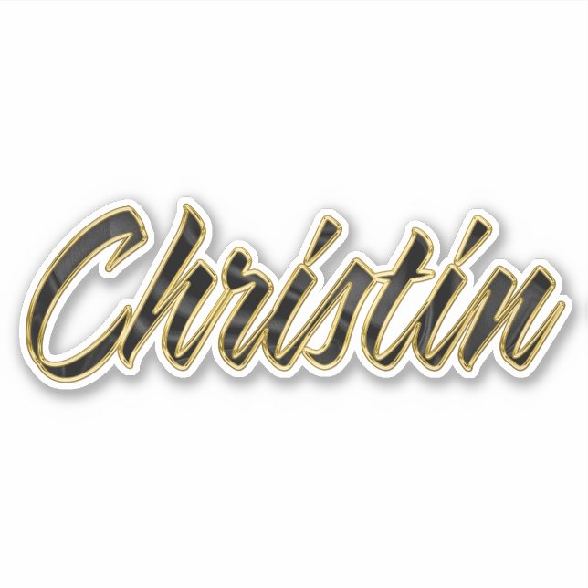 Christin black gold Lettering Aufkleber Sticker Klistermärken (Framsida)