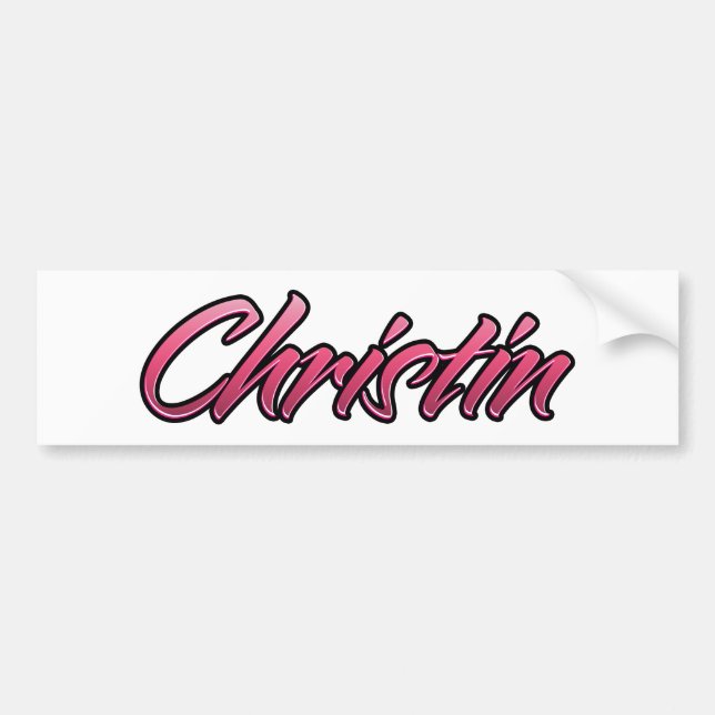 Christin svimmade rosa Aufkleber Sticker Bildekal (Framsidan)