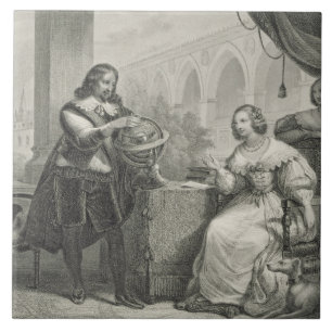 Christina (1626-89) drottning av sverige, från en kakelplatta