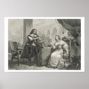Christina (1626-89) drottning av sverige, från en poster