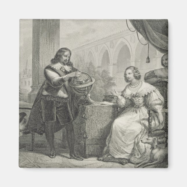 Christina (1626-89) Queen of Sverige, från en seri Magnet (Framsidan)