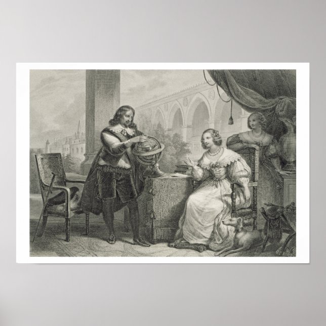 Christina (1626-89) Queen of Sverige, från en seri Poster (Framsidan)