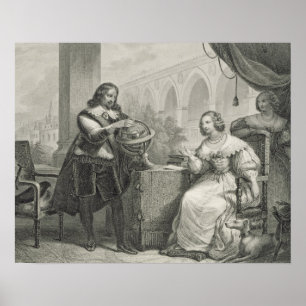 Christina (1626-89) Queen of Sverige, från en seri Poster