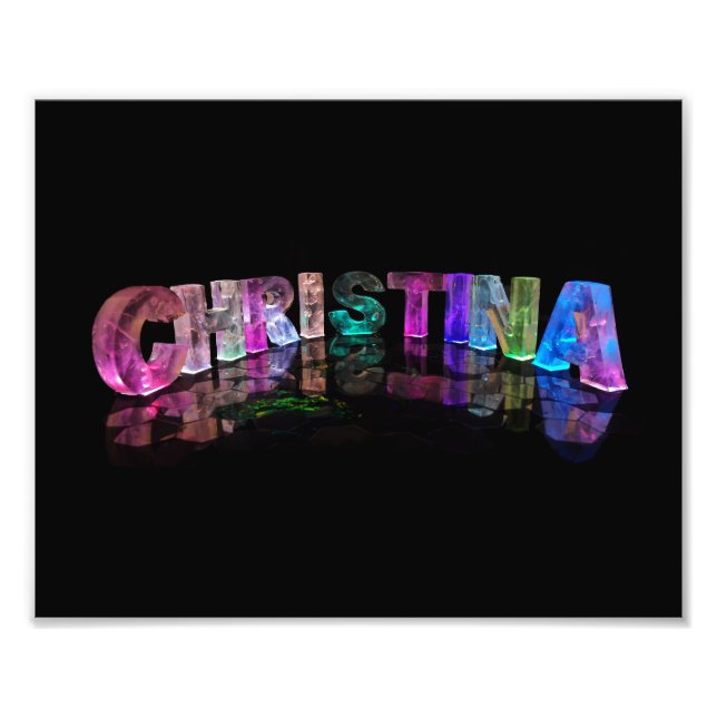 Christina - Modern Namn i 3D Ljus Fototryck (Framsidan)