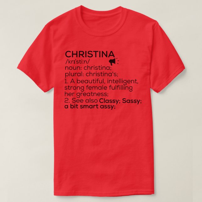 Christina Namn Definition Christina Female Namn T Shirt (Design framsida)