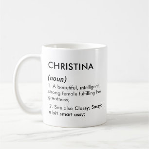 Christina namn, Redigerbart namn, Anpassat namn Kaffemugg