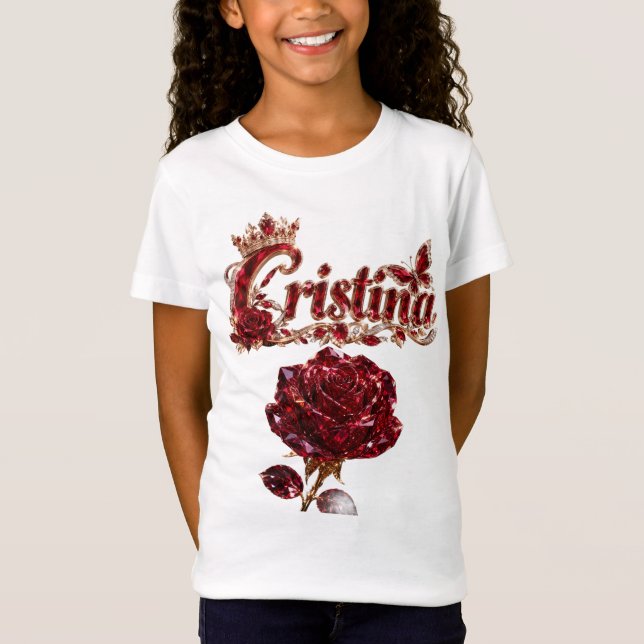 Christina Ruby Crystal Lyxnamn T Shirt (Framsida)