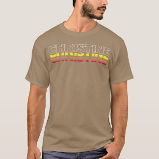 Christine Förnamn Rolig Vintage Solnedgång vänner T Shirt