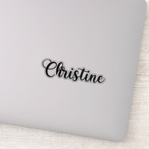Christine Namn - Handskriftlig calligrafi Klistermärken