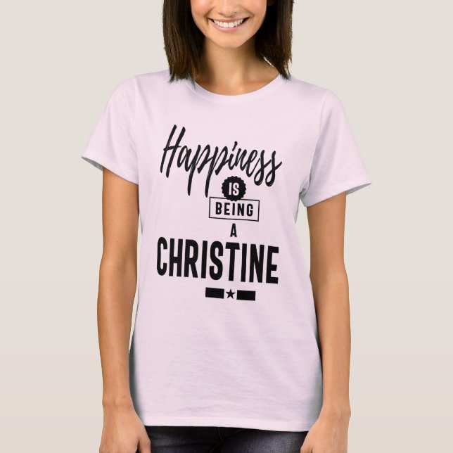 Christine Personlig Namn Birthday Gift T Shirt (Framsida)