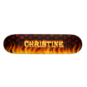 Christine skateboard eld och flammor design