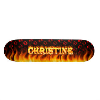Christine skateboard eld och flammor design