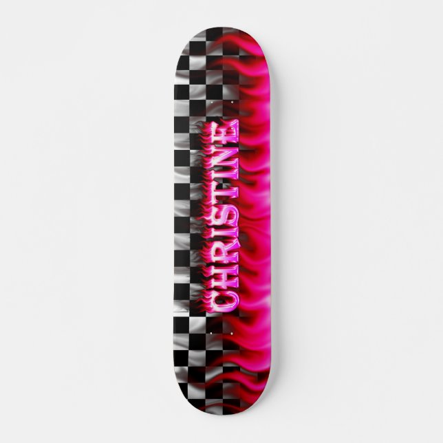 Christine skateboardrosor avfyrar och flammar skateboard bräda 19,5 cm (Framsida)