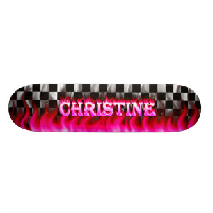 Christine skateboardrosor avfyrar och flammar skateboard bräda 19,5 cm