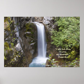 Christine Waterfall HDR Skriv ut med skript verse Poster