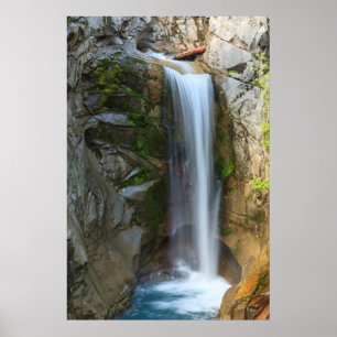Christine Waterfall, Höst färger, Mt. Rainier Poster