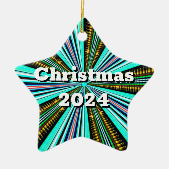 Christma 2024 (ändra ord) julgransprydnad keramik (Framsidan)