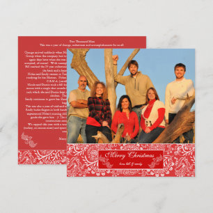 Christma Brev på Back Red julfoto Inbjudningar