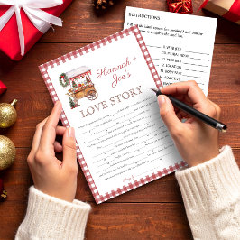 Christma market möhippa Kärlek Story Game Card Inbjudningar