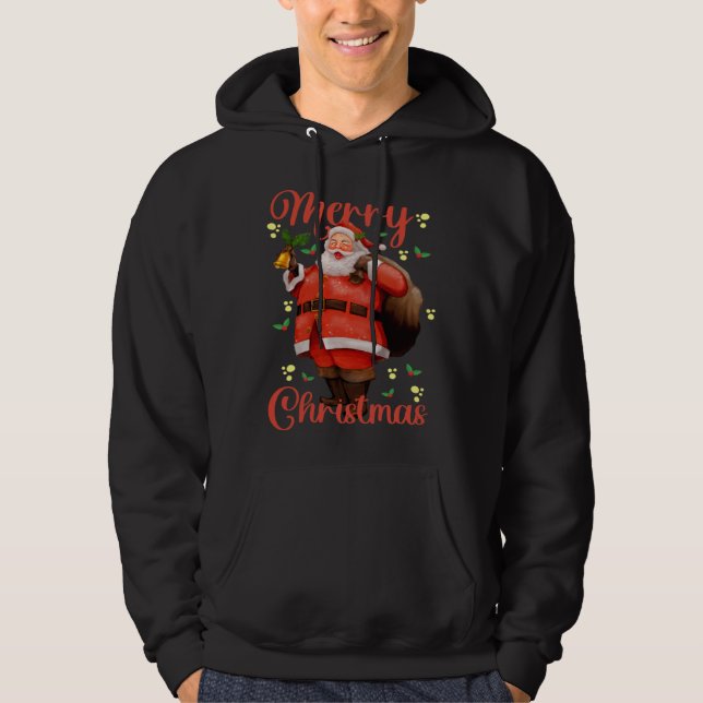 Christmas 1224 Christmas Tree Holy Night Santa Cla Hoodie (Framsida)