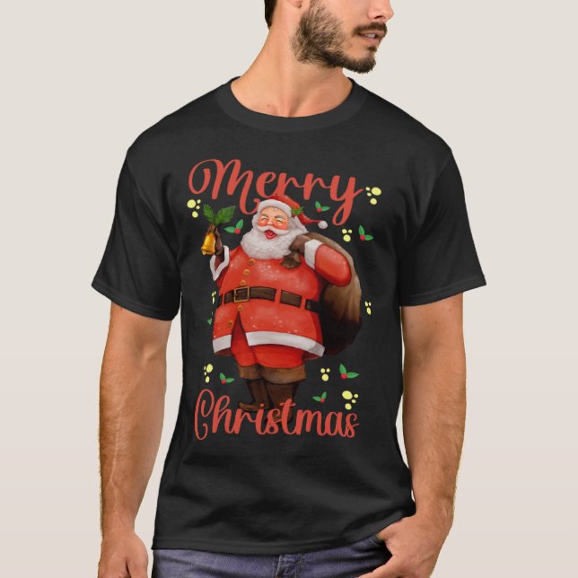 Christmas 1224 Christmas Tree Holy Night Santa Cla T Shirt (Framsida)