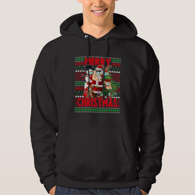 Christmas 2021  Merry Christmask Hoodie (Framsida)