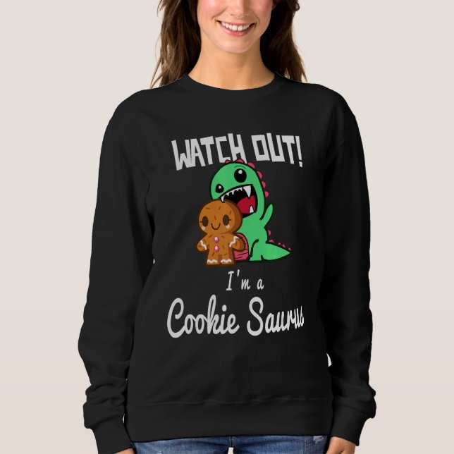 Christmas 2022 Watch Out Cookie Saurus TRex T Shirt (Framsida)