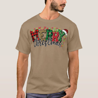 Christmas 2022Christmas Leopard Buffalo Red Plaid  T Shirt