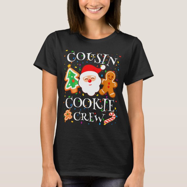 Christmas 2025 Cousin Cookie Baking Crew Squad Fam T Shirt (Framsida)