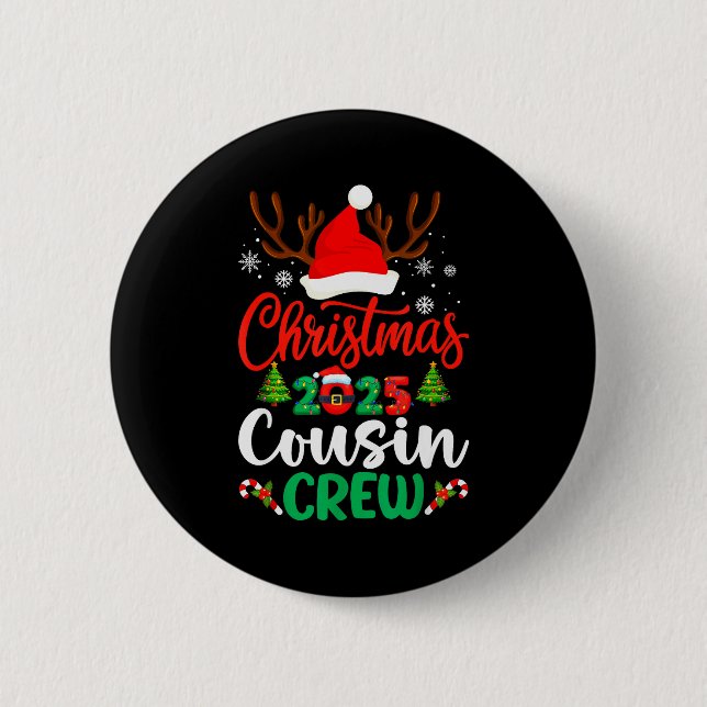 Christmas 2025 Cousin Crew Pajamas Xmas Lights Fam Knapp (Framsida)