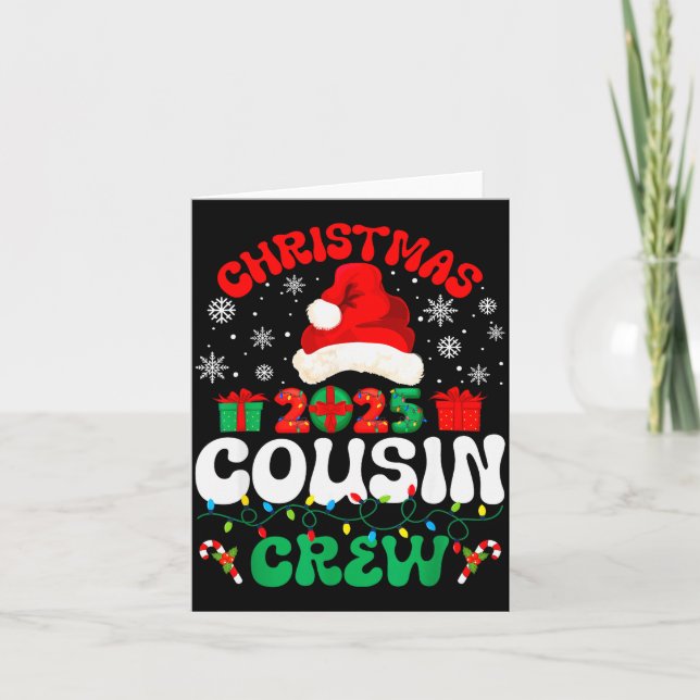 Christmas 2025 Cousin Crew Xmas Funny Matching Fam Kort (Framsida)
