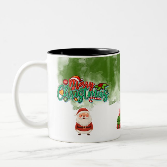 Christmas 2-Tone Mug with Santa – Merry Christmas Två-Tonad Mugg (Vänster)