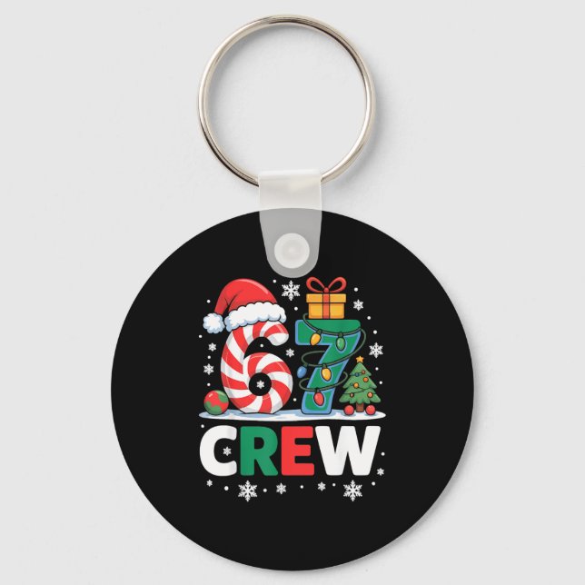 Christmas 67 Crew Brainrot Candy Cane Lights  Nyckelring (Framsida)