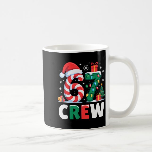 Christmas 67 Crew Brainrot Funny Candy Cane Lights Kaffemugg (Höger)