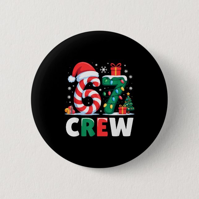Christmas 67 Crew Brainrot Funny Candy Cane Lights Knapp (Framsida)