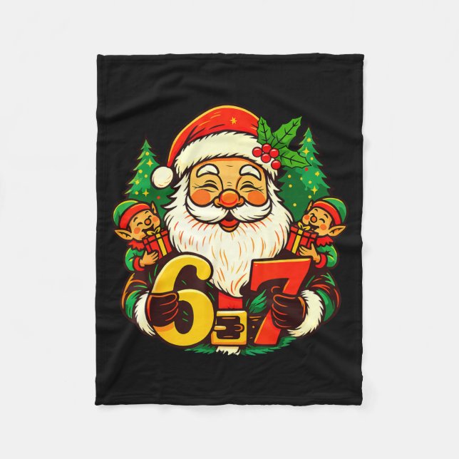 Christmas 67 Funny Xmas Santa Six Seven Meme Gen A Fleecefilt (Framsidan)