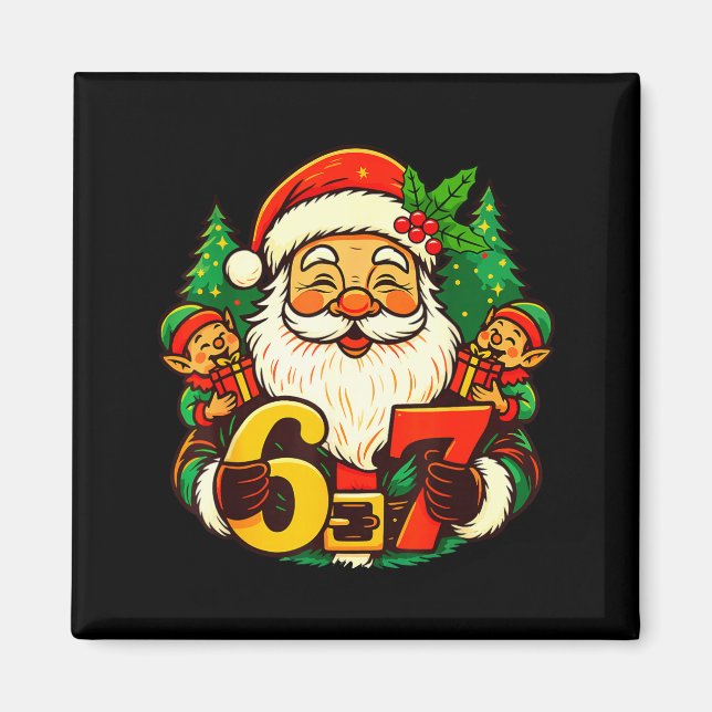 Christmas 67 Funny Xmas Santa Six Seven Meme Gen A Magnet (Framsidan)