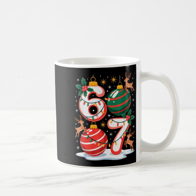 Christmas 67 Funny Xmas Six Seven Ugly Sweater 6-7 Kaffemugg (Höger)