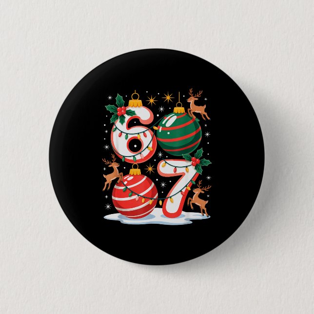 Christmas 67 Funny Xmas Six Seven Ugly Sweater 6-7 Knapp (Framsida)