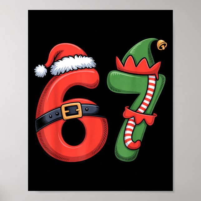 Christmas 67 Meme 67 Santa Elf - Six Seven  Poster (Framsidan)