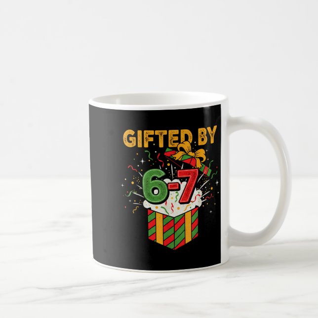 Christmas 67 Meme Design Funny Six Seven Hands 6 7 Kaffemugg (Höger)