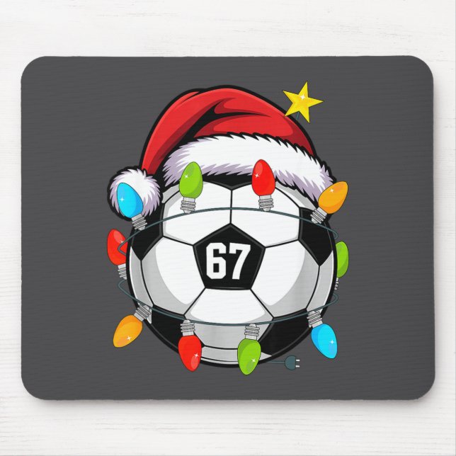 Christmas 67 Meme Soccer Ball Santa Hat Funny Xmas Musmatta (Framsidan)