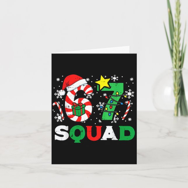 Christmas 67 Squad 6 7 Meme Xmas Family Men Women  Kort (Framsida)