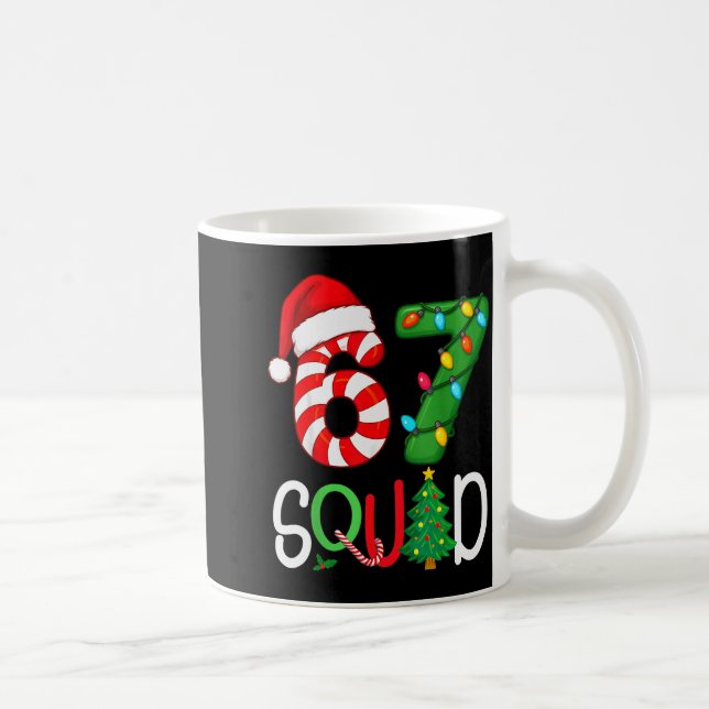 Christmas 67 Squad Funny Candy Cane And Lights Xma Kaffemugg (Höger)