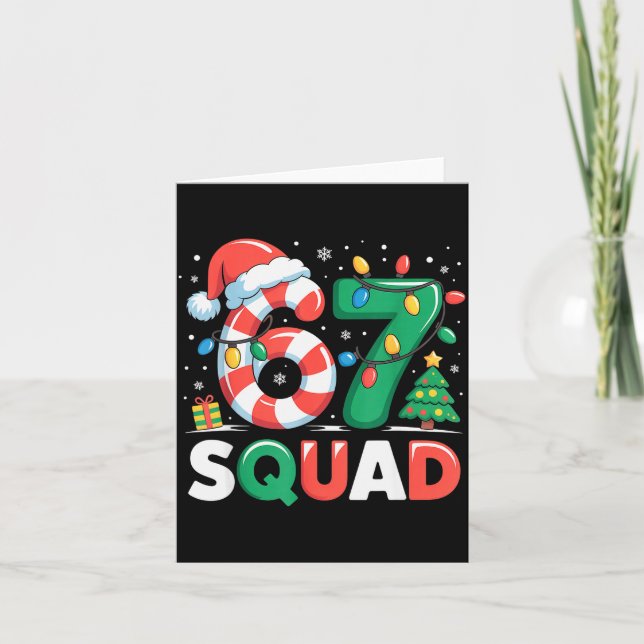 Christmas 67 Squad Funny Candy Cane Lights Holiday Kort (Framsida)